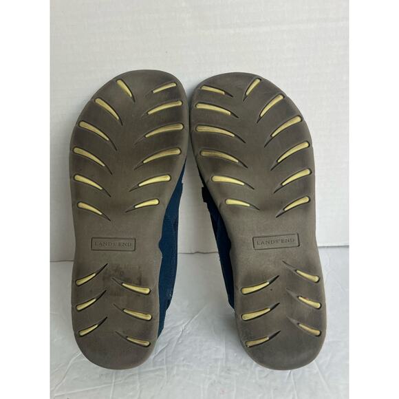 Land’s End Blue Suede Round Toe Bungee Straps Slip On Comfort Ballet Shoes 8.5 - Picture 12 of 13